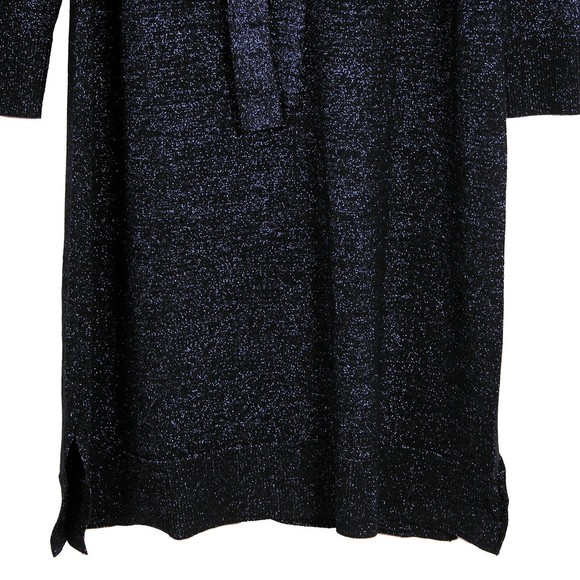 Lane Bryant Womens Sweater Dress 22/24 Metallic Sparkle Blue Tie Neck Career New - Picture 5 of 11